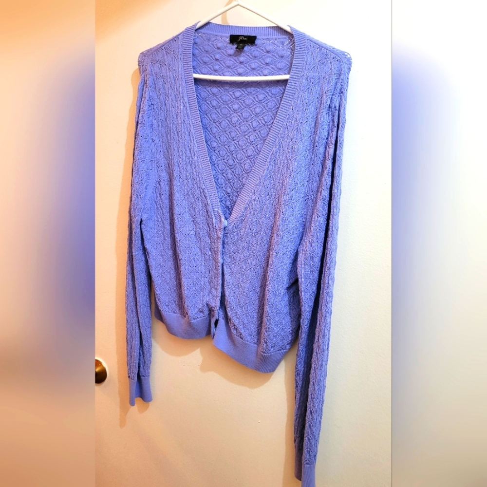 J Crew XL Periwinkle blue V neck cardigan with snaps